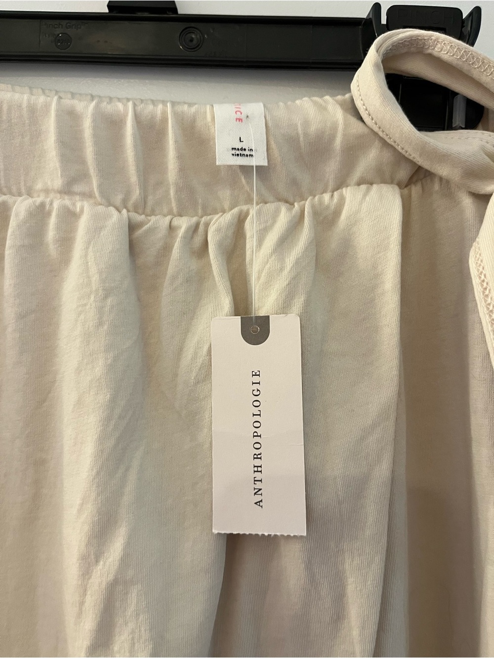 Anthropologie Daily Practice Cream Gathered Waist Wrap Pants - Picture 3 of 6